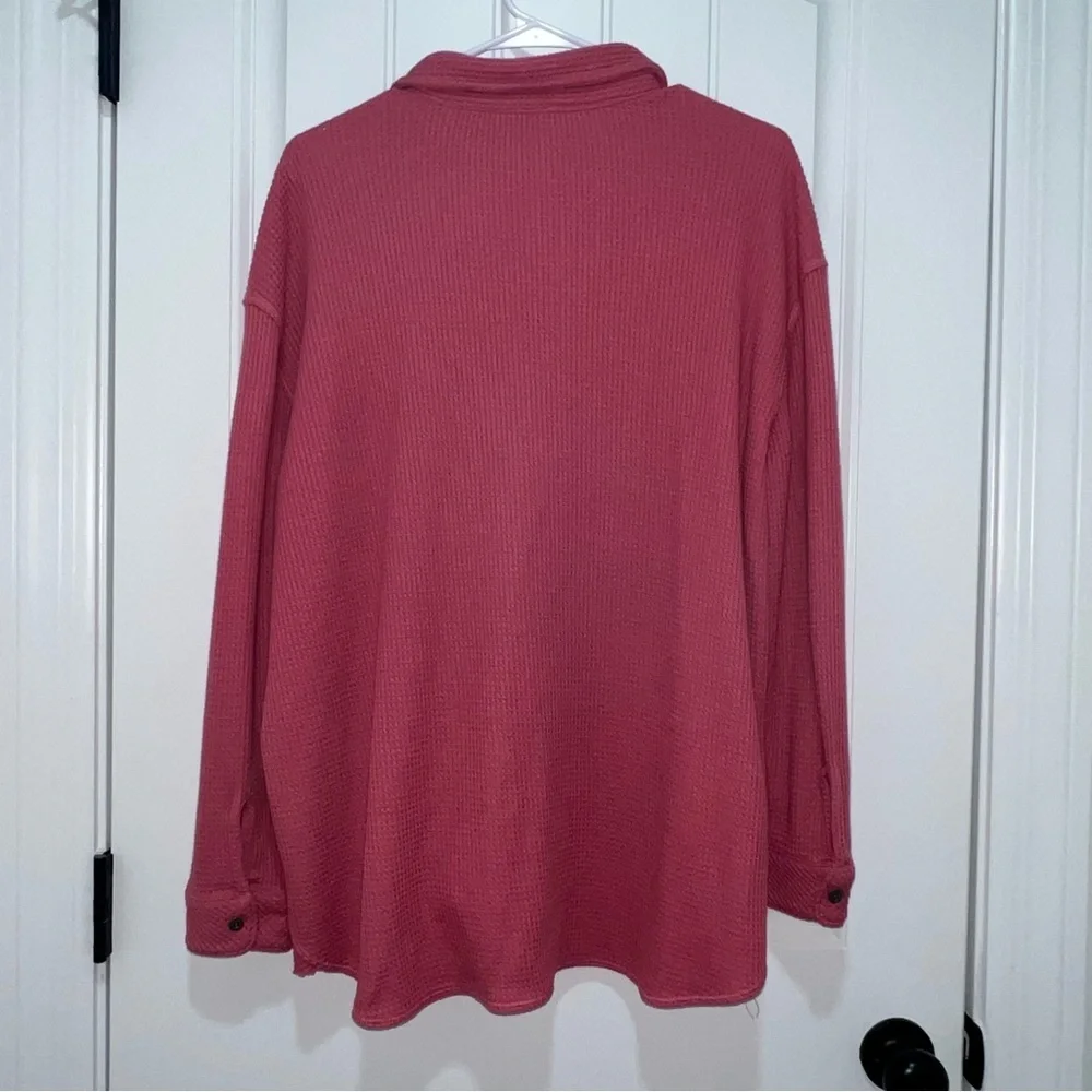 Beachlunchlounge Women’s Pink Waffle Knit Sweater Size L - Picture 4 of 4